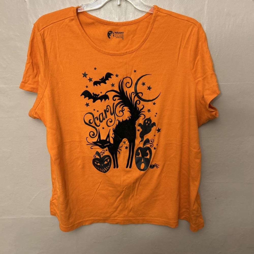 holiday editions 3X Orange  T Shirt Short Sleeve Halloween Trick Or Treat‎ Lot 2